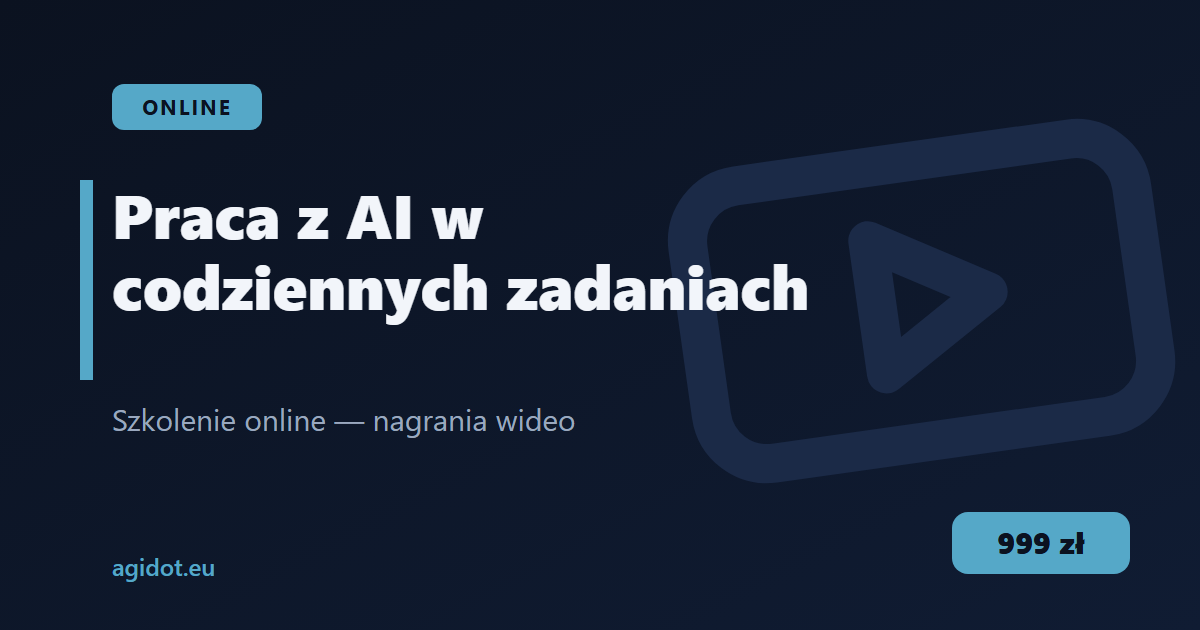 Praca z AI w codziennych zadaniach — szkolenie online