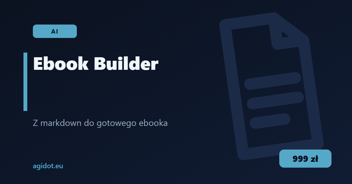 Ebook Builder — z markdown do gotowego ebooka